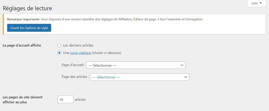 creation blog page accueil wordpress