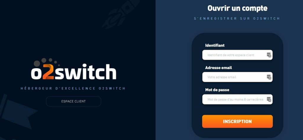 creation compte o2switch