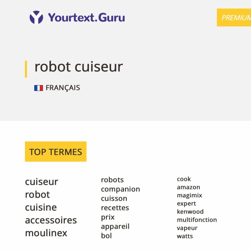 exemple mot cle yourtextguru