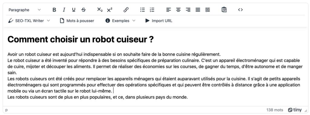 exemple redaction ia seo txl