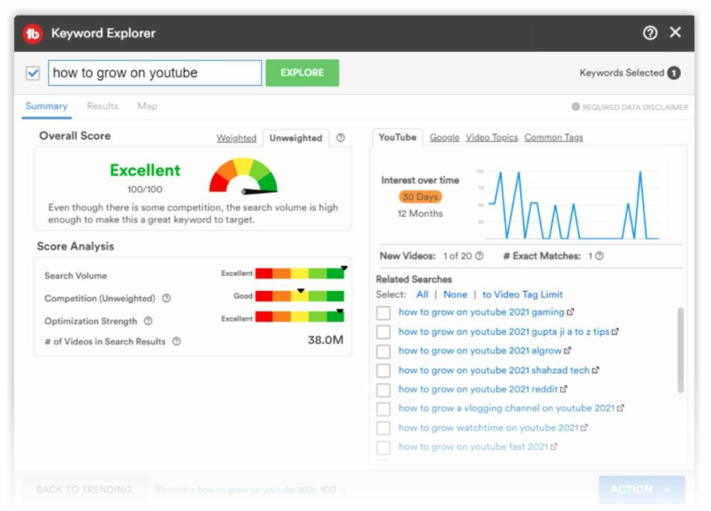 keyword research tubebuddy