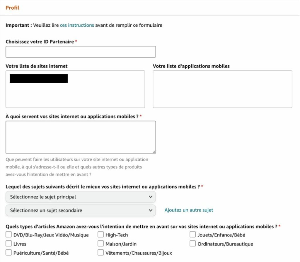 id partenaires amazon