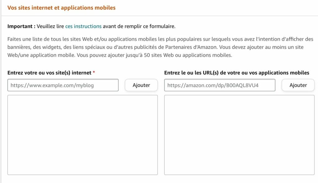 liste de sites amazon partenaires