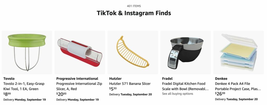 liste produit affiliation amazon tiktok