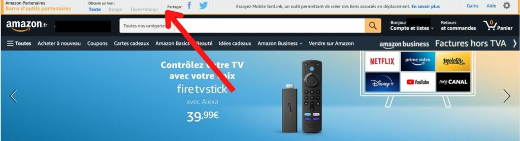 outil barre partenaires amazon