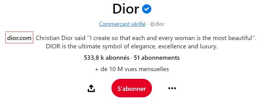 exemple pinterest dior