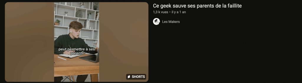 exemple shorts lesmakers