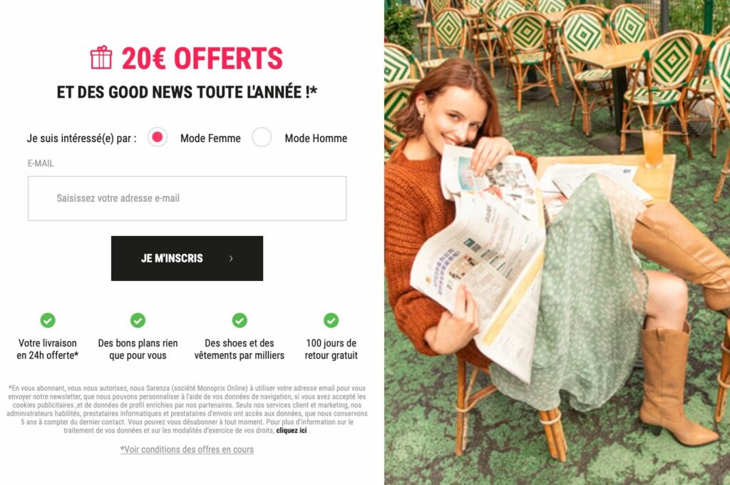 inscription newsletter exemple