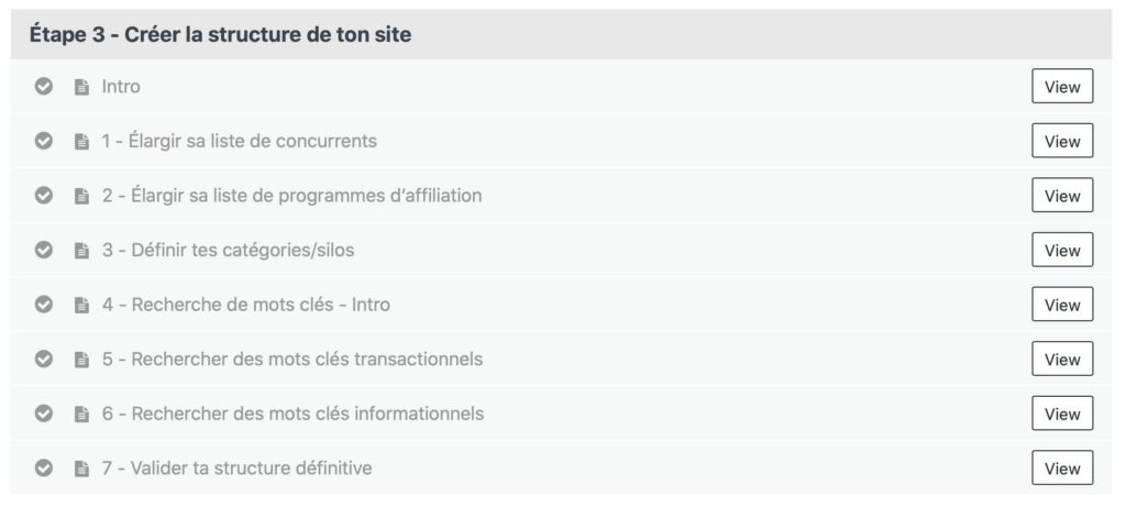 structure site web