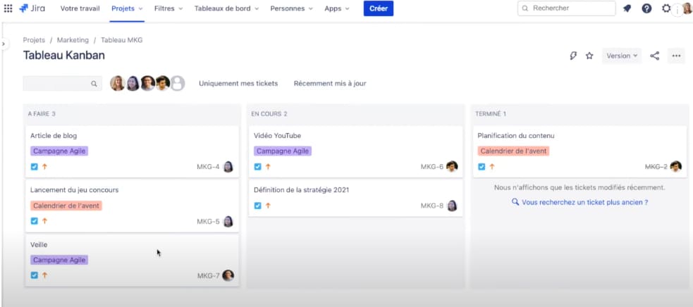 tableau kanban jira