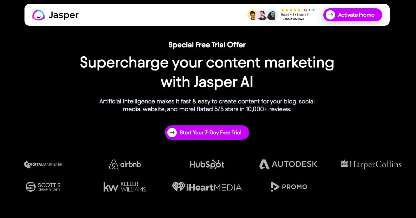Jasper AI product description interface