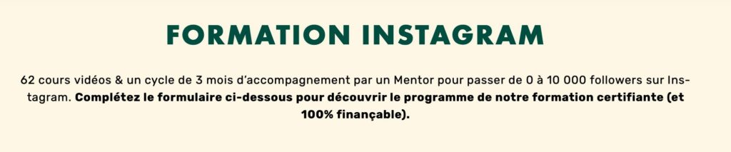 formation instagram livementor