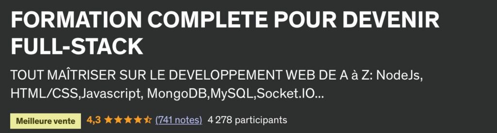 formation full stack udemy