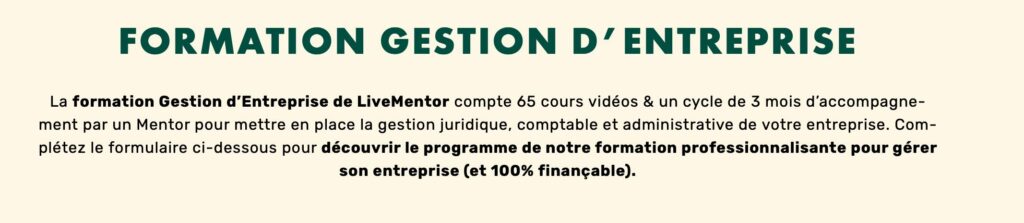 formation gestion entreprise