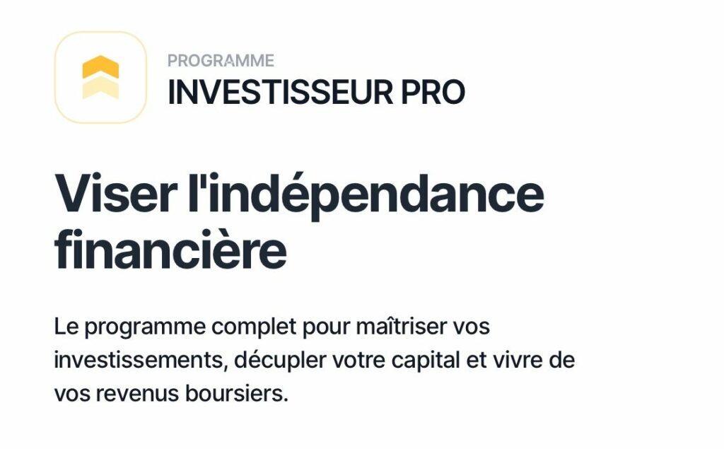 programme investisseur pro