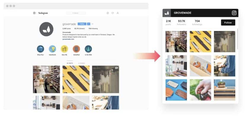 widget reseaux sociaux elfsight