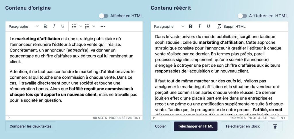 exemple content spinning contenu unique