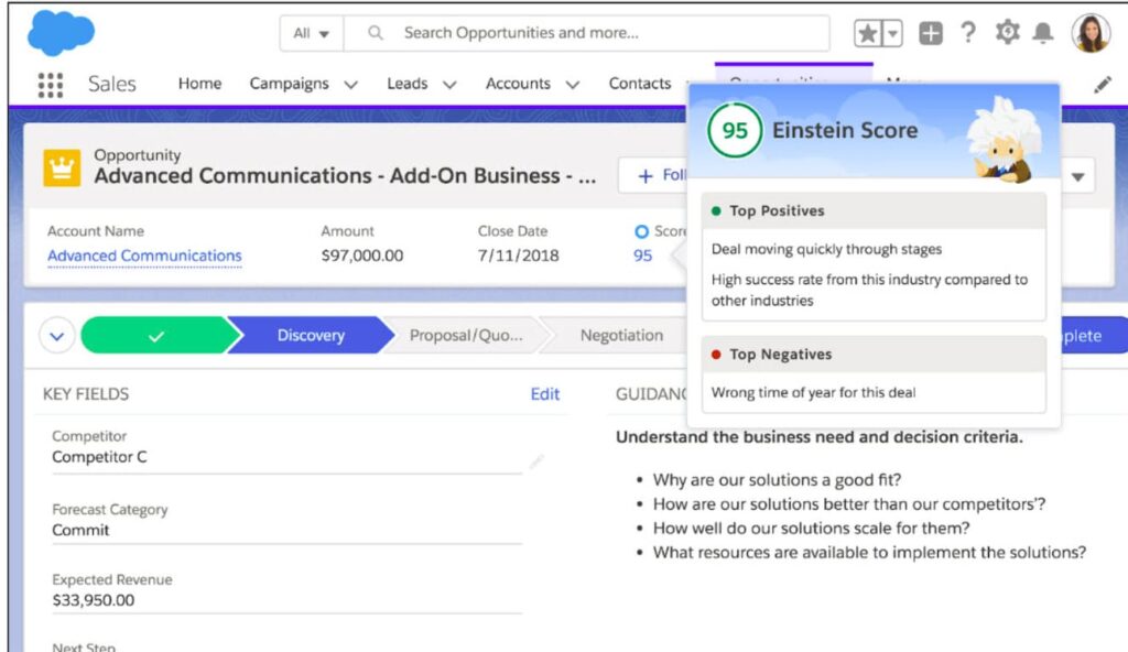 einstein lead score salesforce