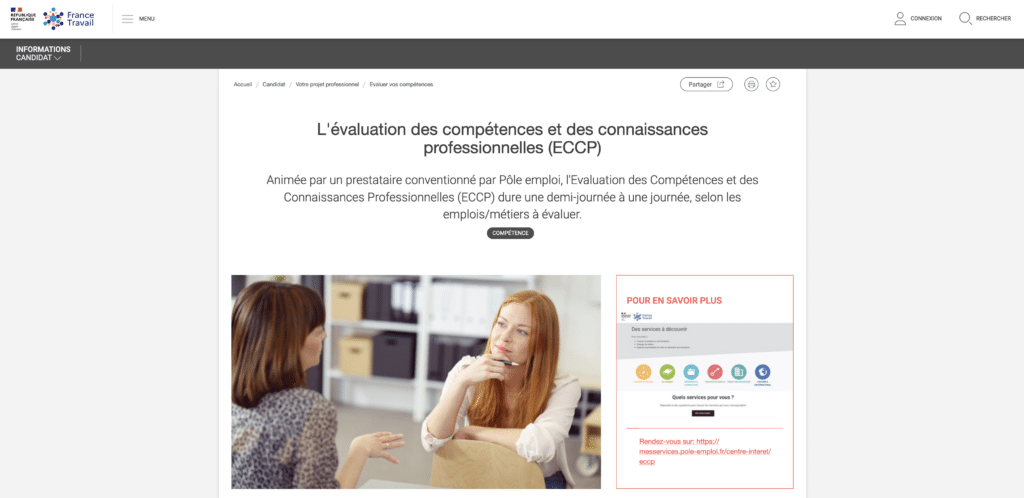 reconversion evaluation competences