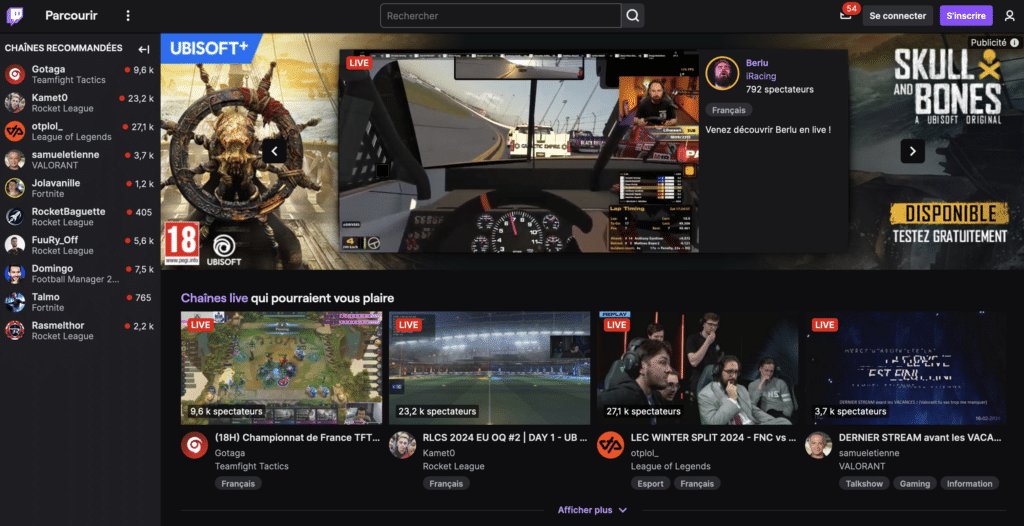 twitch streaming jeux video