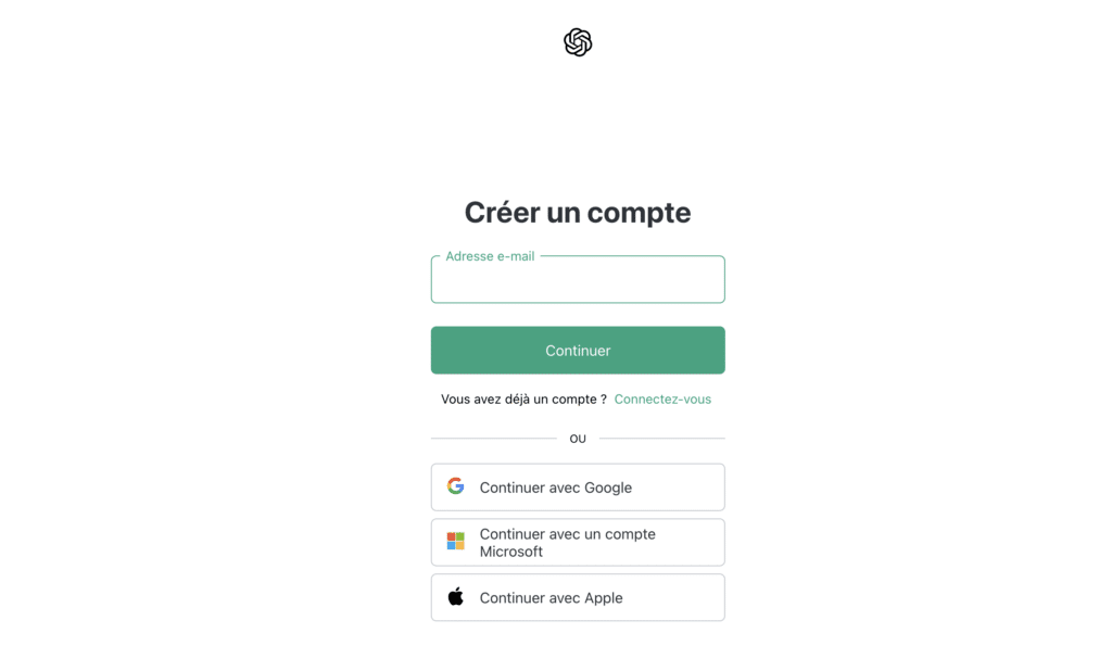 crer compte chatgpt