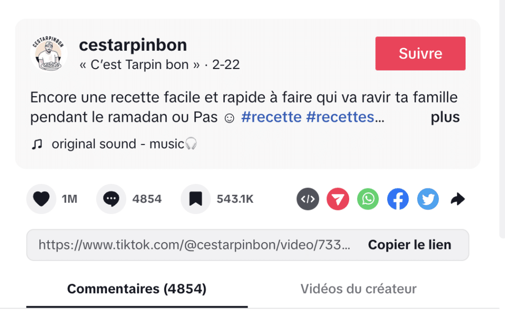 commentaires tiktok algorithme