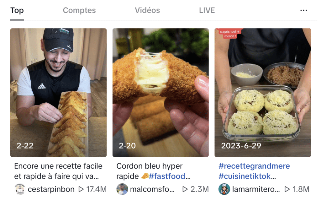 cuisine tik tok