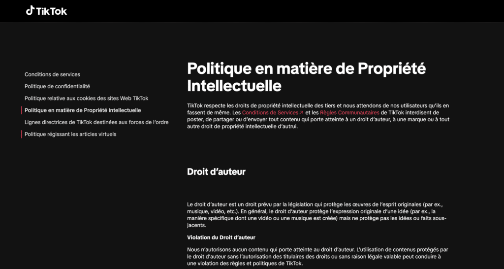 droits auteurs tik tok