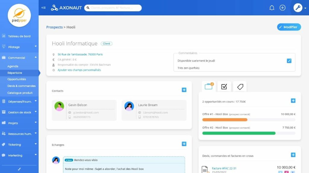 crm gestion commerciale axonaut