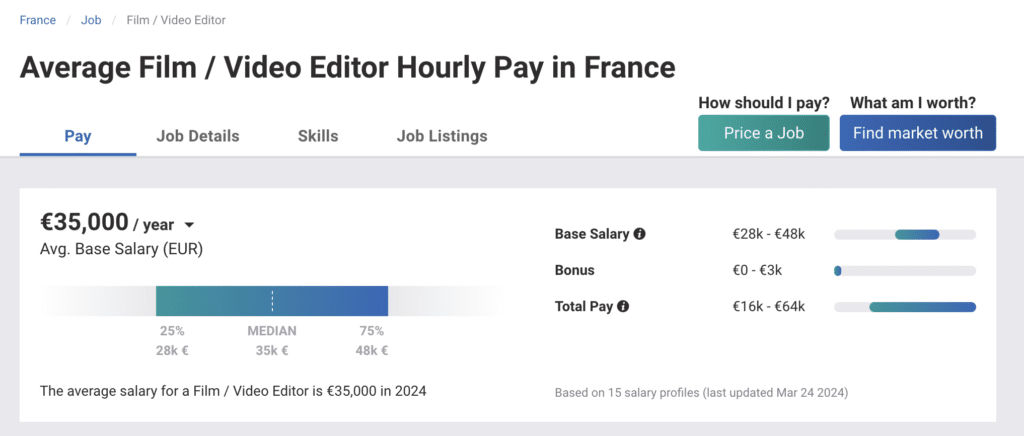 salaire monteur video