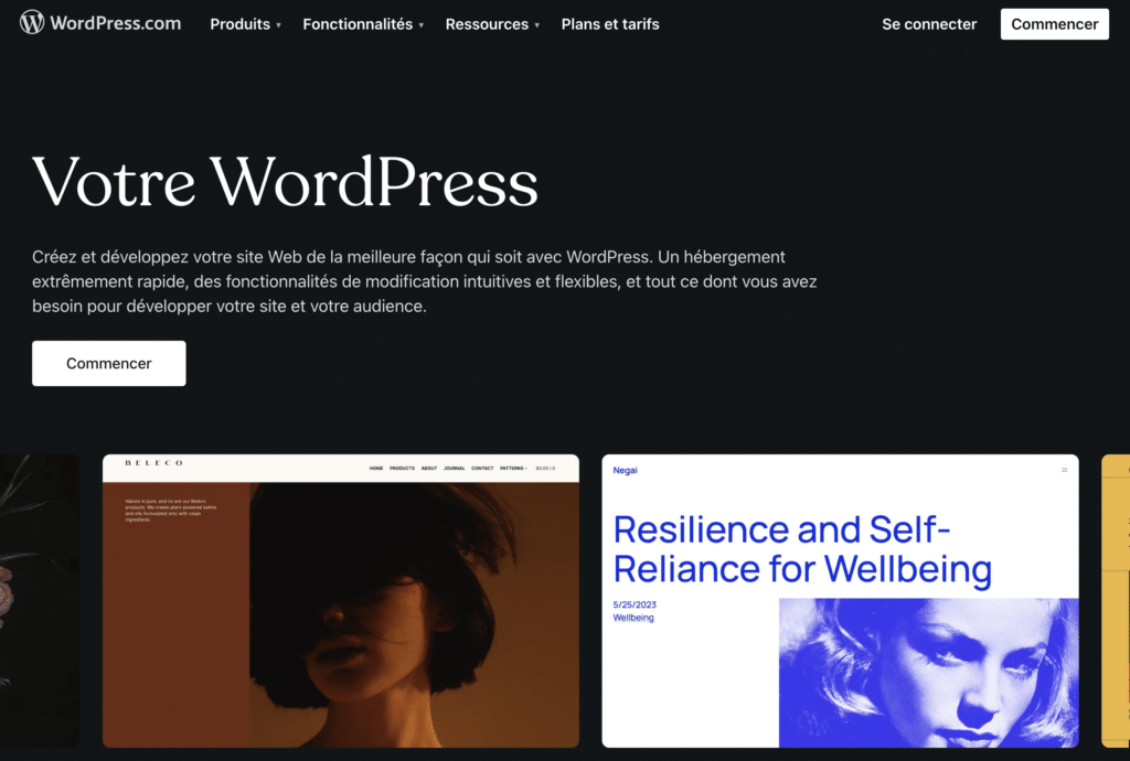 wordpress creer blog