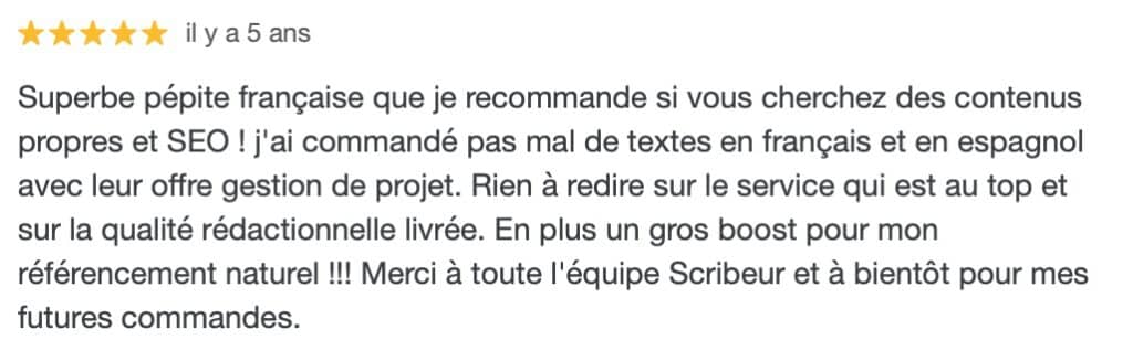 avis client scribeur