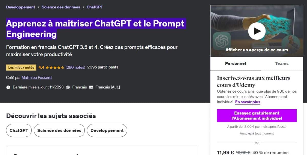 Top 4 des Meilleures Formations Prompt Engineer de 2026