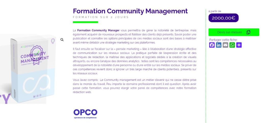 interface community manager de academiste