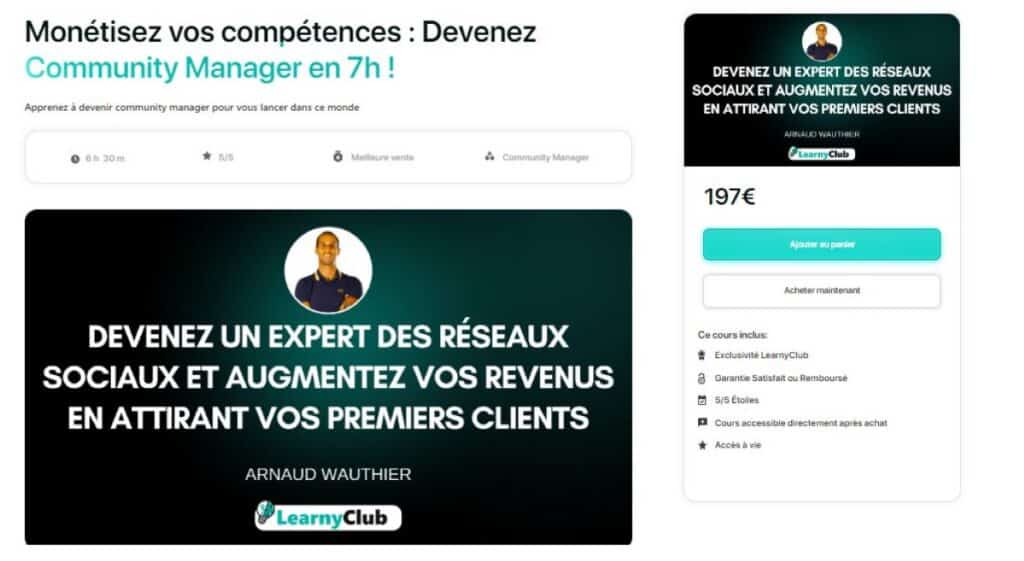 interface formation community manager de learnyclub