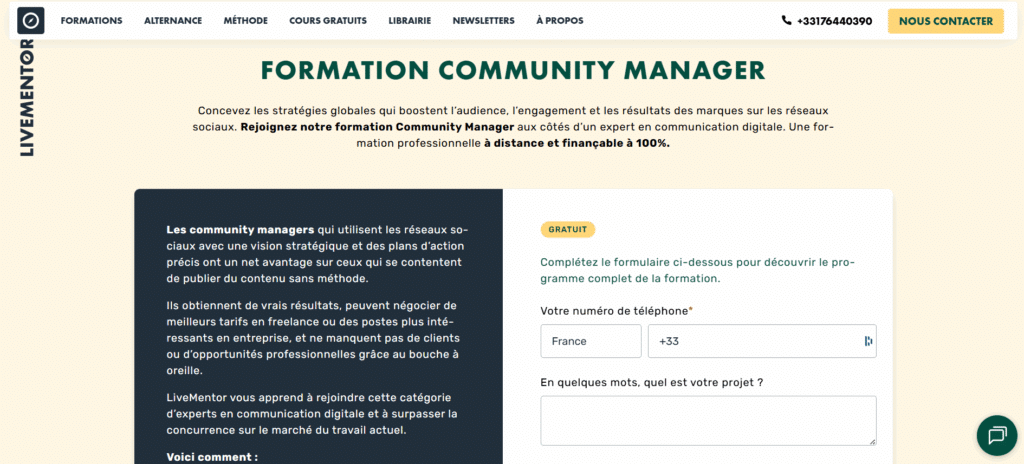 community manager livementor