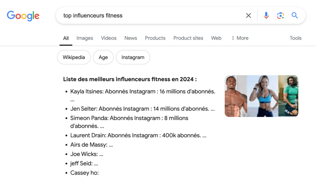 trouver influenceur google