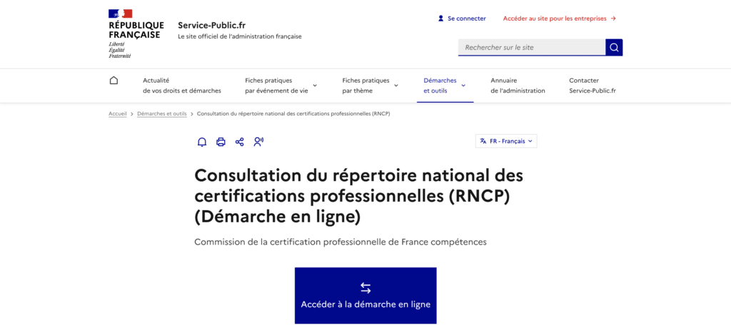 certification professionnelle rncp