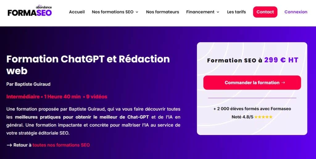 interface formation chatgpt et redaction web de formaseo