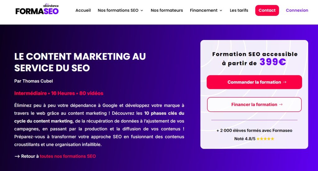 interface le content marketing au service du seo de formaseo