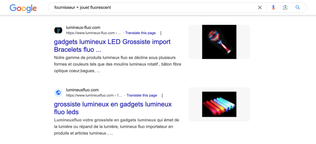 recherche google fournisseur