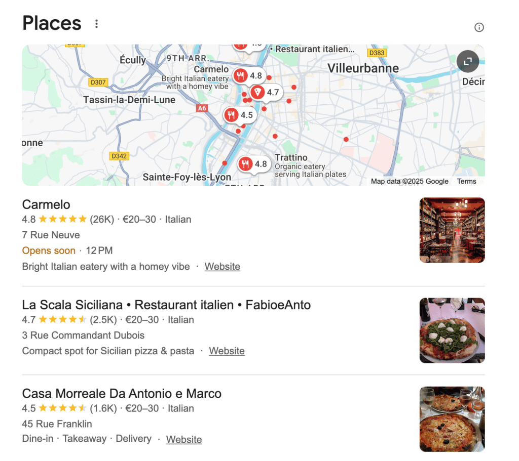 recherche google local