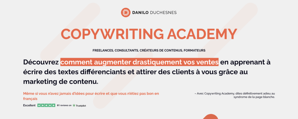 test copywriting academy danilo duchesnes