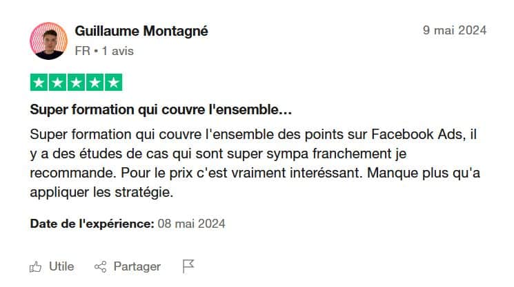 avis 2 trustpilot facebook ads academy