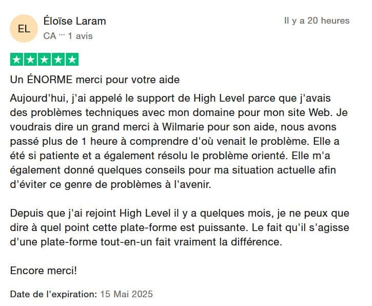 avis trustpilot gohighlevel
