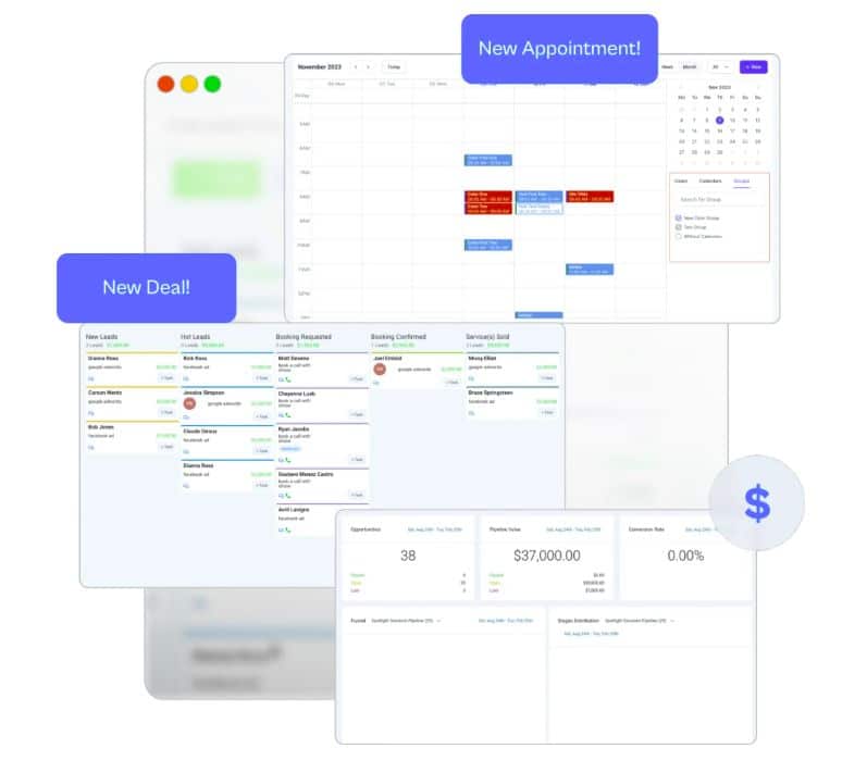 gestion calendrier gohighlevel