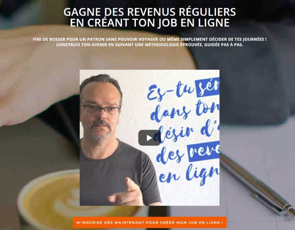 interface formation creer mon job en ligne de famille nomade digitale