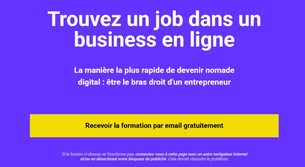 interface formation trouvez un job dans un business en ligne