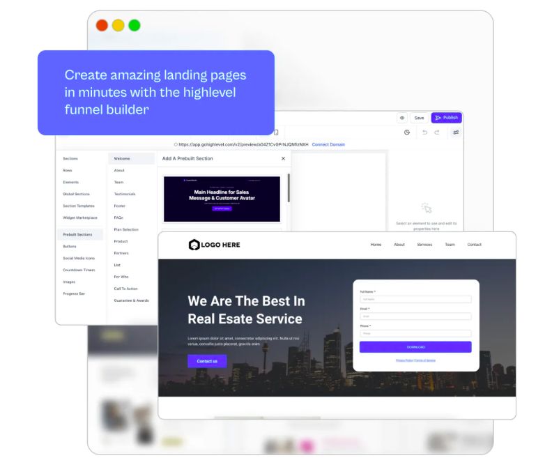 landing pages gohighlevel