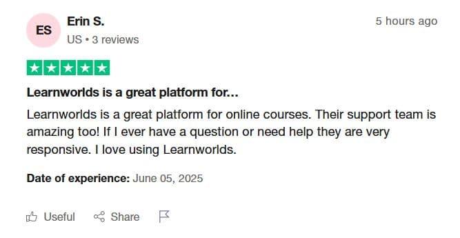avis 1 trustpilot learnworlds